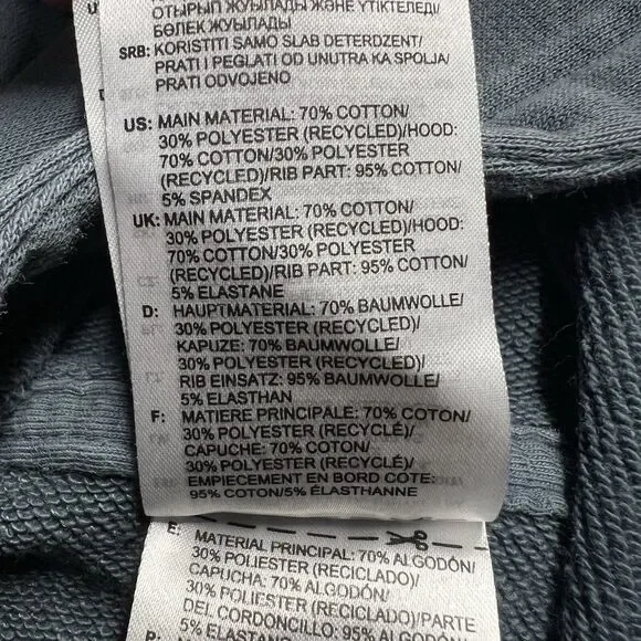 Adidas All Over Logo Hooded Sweatshirt Adult Medium Blue/Gray Hoodie Pockets - Picture 4 of 10